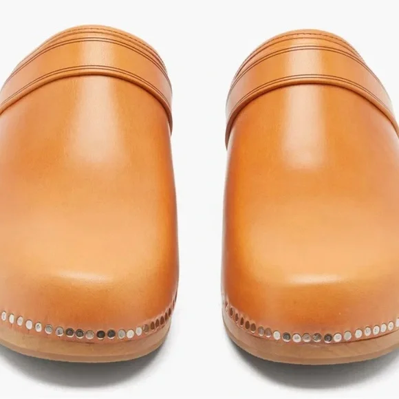 Isabel Marant Thalie Studded Clog Mules, Natural Brown, 37 ✨ - Picture 3 of 15